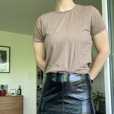 Bik Bok Lederrock Schwarz, Mini, Grösse M