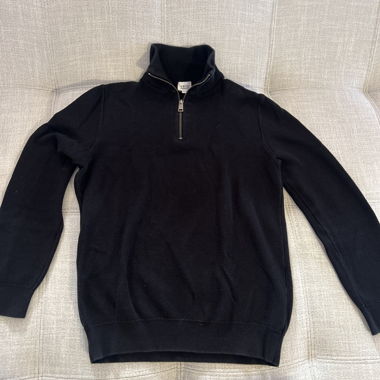 Schwarzer Half-Zip Pullover