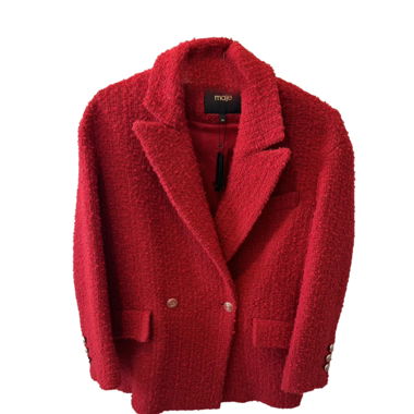 Veste Maje en tweed rouge