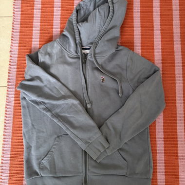 Felpa con cappuccio e zip blu
