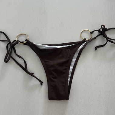 Slip de bikini marron