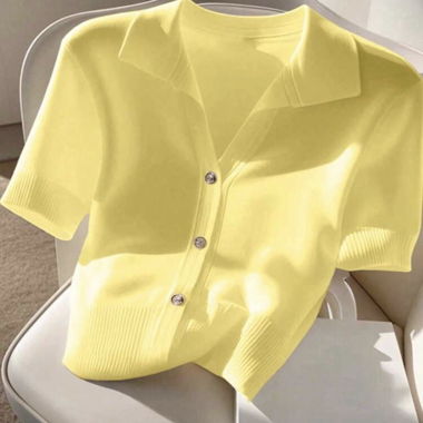 Polo in maglia giallo