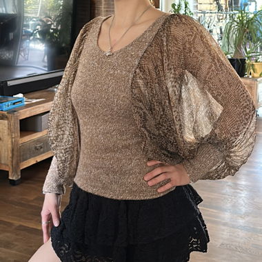 japanese vintage: brown knit top