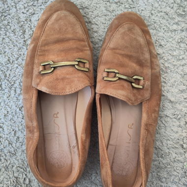 Mocassins en daim marron, taille 40