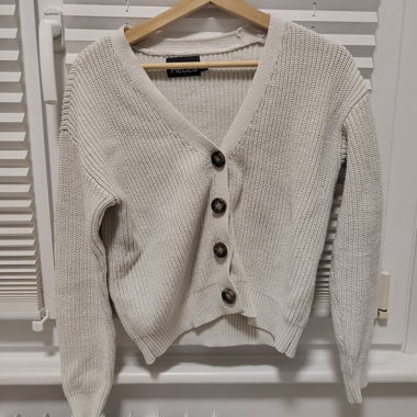 Cardigan boutonné blanc PIECES taille S