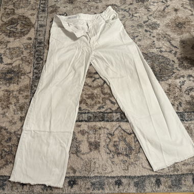 Jeans Zara blancs à jambe large pour hommes