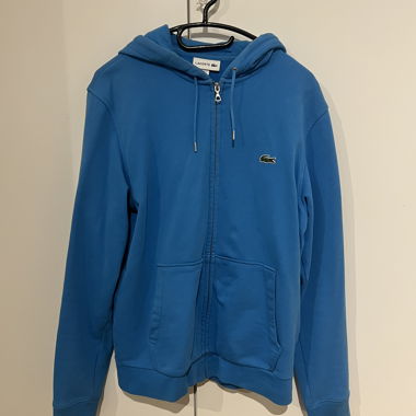Lacoste zip-up size M blue
