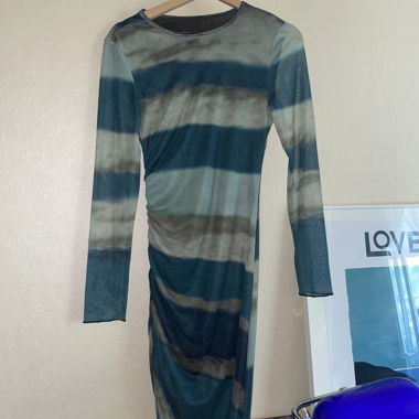 Sheer striped long dress