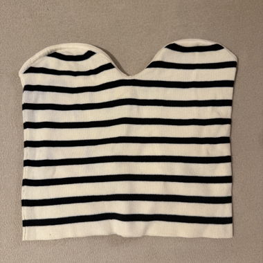 Striped Strapless Crop Top