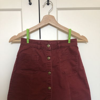 Button up skirt red