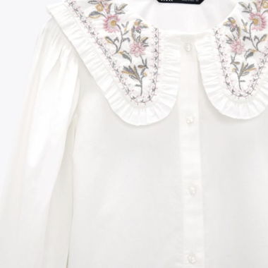 blouse brodée en coton