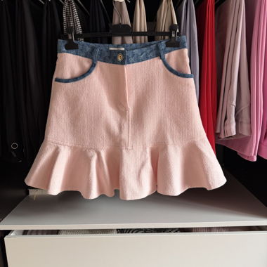 Jupe en denim style tweed rose Sandro