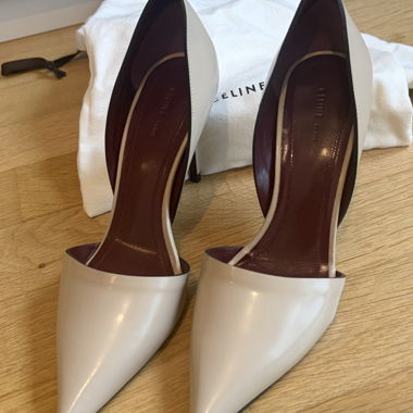 Celine beige leather high heels new in box