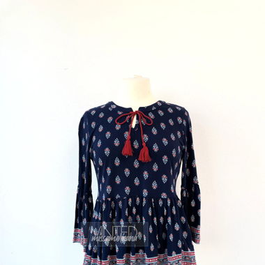 sleeve Bluse aus Viskose/Baumwolle