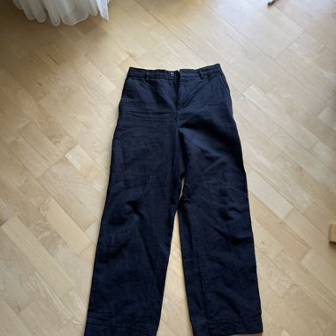 Pantaloni larghi in lino neri Zara 