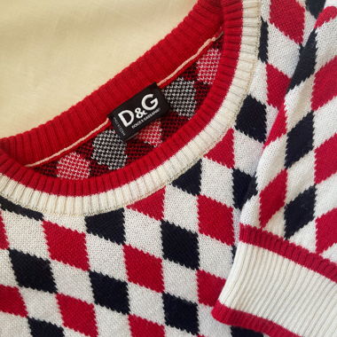 Dolce & Gabbana Archive - Argyle Knit Top (Era Y2K)