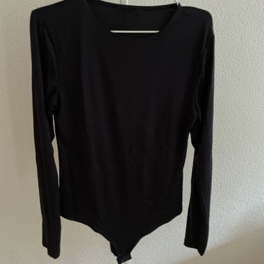 Black long-sleeve bodysuit