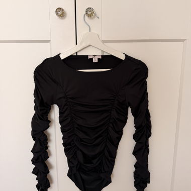 Topshop ruched black top