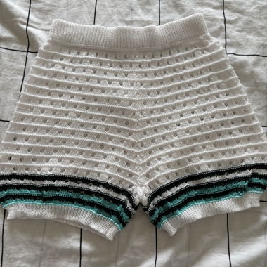 White Knit Shorts XS