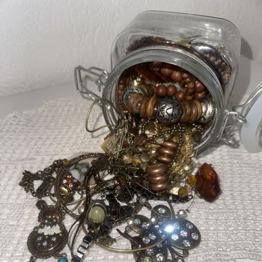 Boho Schmuck im Erdtöne-Mystery-Glas