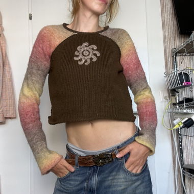 UNIF flowery cropped sweater