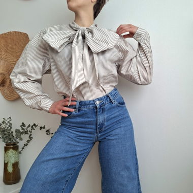 Vintage bow tie blouse