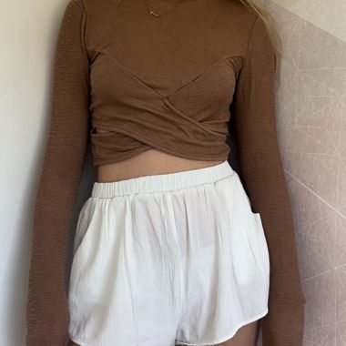 Long sleeve top brown