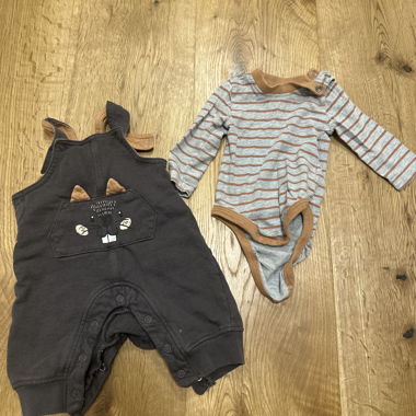 Baby striped romper set