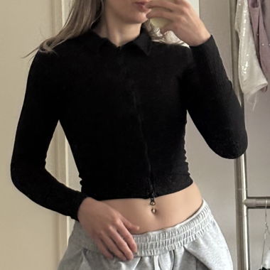 Black Zip-Up Top