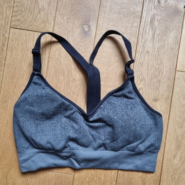 adidas reggiseno sportivo S – grigio/nero (sostegno leggero)