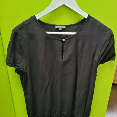 Schwarzes Kurzarm-Blusenshirt