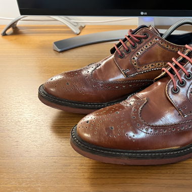 Base London Derby Schuhe in Cognac Braun Gr. 43