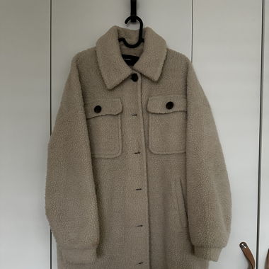Kuschelig warmer Teddy Mantel Beige
