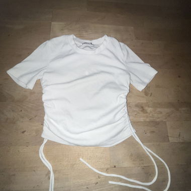 White ZARA Lace-Up Top