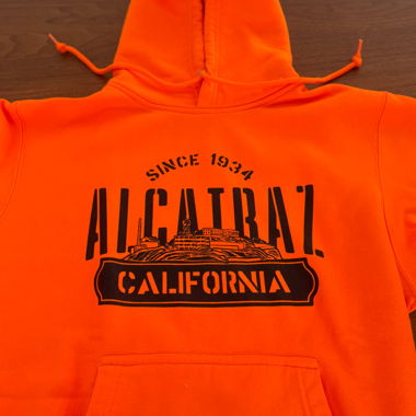 Nouveau hoodie à capuche orange fluo taille L