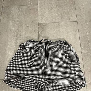 Checkered black and white shorts