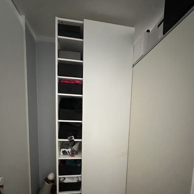 white wardrobe with shelves