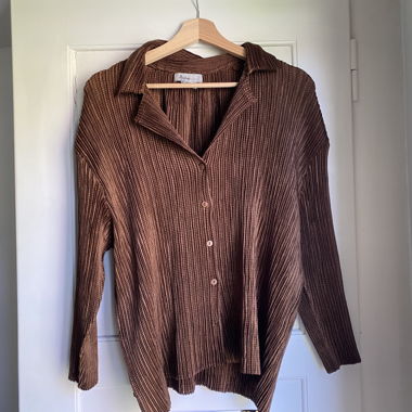 Chemisier plissé brun XL