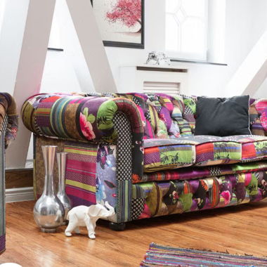 Fauteuil et canapé Chesterfield multicolore 
