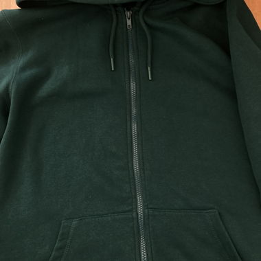 Felpa con cappuccio e zip verde scuro