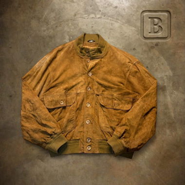 Vintage Brown Leather Bomber