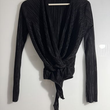 Black Pleated Bodysuit