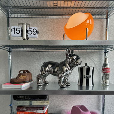 Silver Decoration Bulldog + Chain