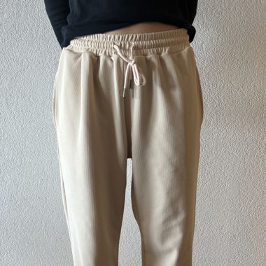 Beige & elastische Trainerhosen