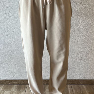 Beige & elastische Trainerhosen