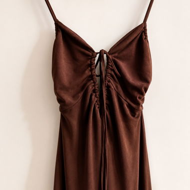 Robe midi marron