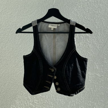 cropped jeans weste