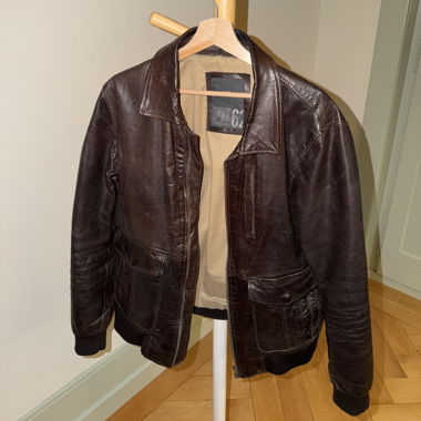 High-quality brown goatskin jacket