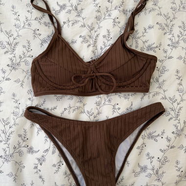 Bikini marron texturé