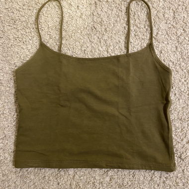 Khaki cropped tank top